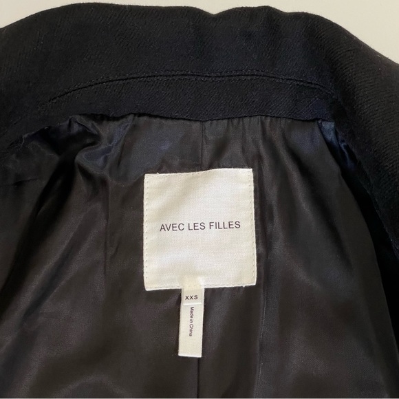 Anthropologie Avec Les Filles Wavy Colorblock Coat Calico Black Tan Cream XXS - Picture 15 of 16